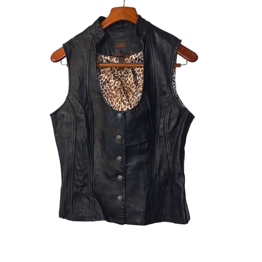 Vintage 90s Danier Classic Black Italian Leather Vest size M